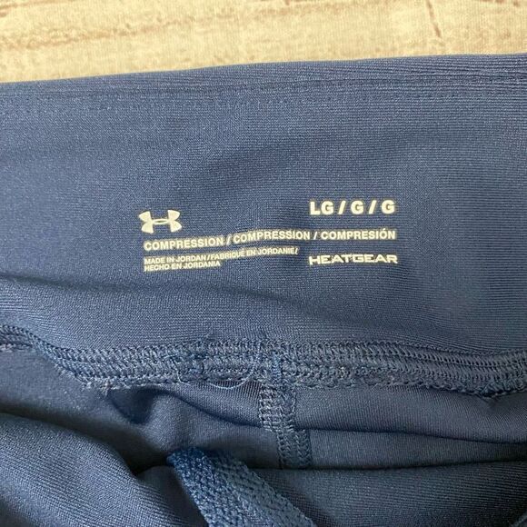 Under armour women L heatgear compression pull on capri leggings navy blue - Picture 4 of 11